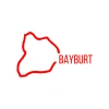 Bayburt Harita Araba Sticker 17x17 Cm Kırmızı