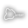 Bayburt Harita Araba Sticker 17x17 Cm Beyaz