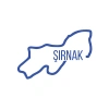 Şırnak Harita Araba Sticker 17x17 Cm Mavi