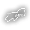 Şırnak Harita Araba Sticker 17x17 Cm Beyaz