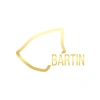 Bartın Harita Araba Sticker 17x17 Cm Gold