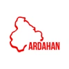 Ardahan Harita Araba Sticker 17x17 Cm Kırmızı