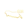 Iğdır Harita Araba Sticker 17x17 Cm Gold