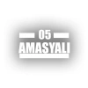 05 Amasyalı Araba Sticker 17x17 Cm Beyaz