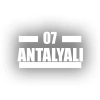 07 Antalyalı Araba Sticker 17x17 Cm Beyaz