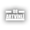 08 Artvinli Araba Sticker 17x17 Cm Beyaz