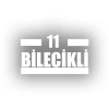 11 Bilecikli Araba Sticker 17x17 Cm Beyaz