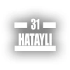 31 Hataylı Araba Sticker 17x17 Cm Beyaz