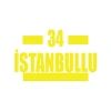 34 İstanbullu Araba Sticker 17x17 Cm Sarı
