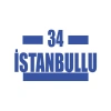 34 İstanbullu Araba Sticker 17x17 Cm Mavi