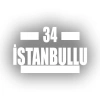 34 İstanbullu Araba Sticker 17x17 Cm Beyaz