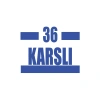 36 Karslı Araba Sticker 17x17 Cm Mavi