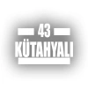 43 Kütahyalı Araba Sticker 17x17 Cm Beyaz