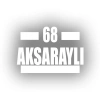 68 Aksaraylı Araba Sticker 17x17 Cm Beyaz