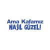 Ama Kafamız Nasıl Güzel Araba Sticker 17x17 Cm Mavi