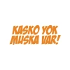 Kasko Yok Muska Var Araba Sticker 17x17 Cm Turuncu