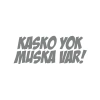 Kasko Yok Muska Var Araba Sticker 17x17 Cm Gri