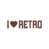 I Love Retro Araba Sticker 17x17 Cm Kahverengi