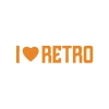 I Love Retro Araba Sticker 17x17 Cm Turuncu