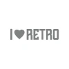 I Love Retro Araba Sticker 17x17 Cm Gri