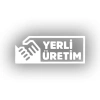 Yerli Üretim Araba Sticker 17x17 Cm Beyaz