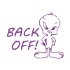 Back Off Twety Araba Sticker 17x17 Cm Mor