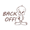 Back Off Twety Araba Sticker 17x17 Cm Kahverengi