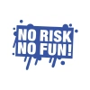 No Risk No Fun Araba Sticker 17x17 Cm Mavi