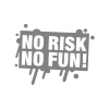 No Risk No Fun Araba Sticker 17x17 Cm Gri