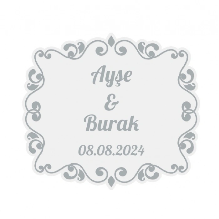 Tucuncu Desenli Kına Nişan Düğün 3x3 cm özel etiket / 50 adet sticker