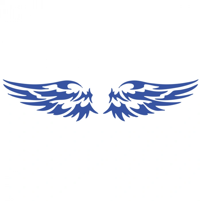 Çift Kanat Oto Logo Sticker  17x17 Cm Mavi