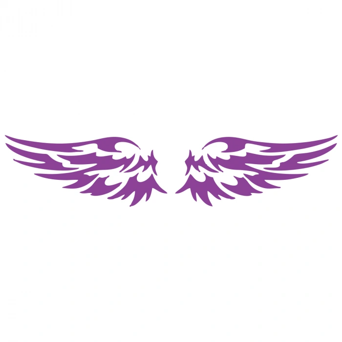 Çift Kanat Oto Logo Sticker  17x17 Cm Mor