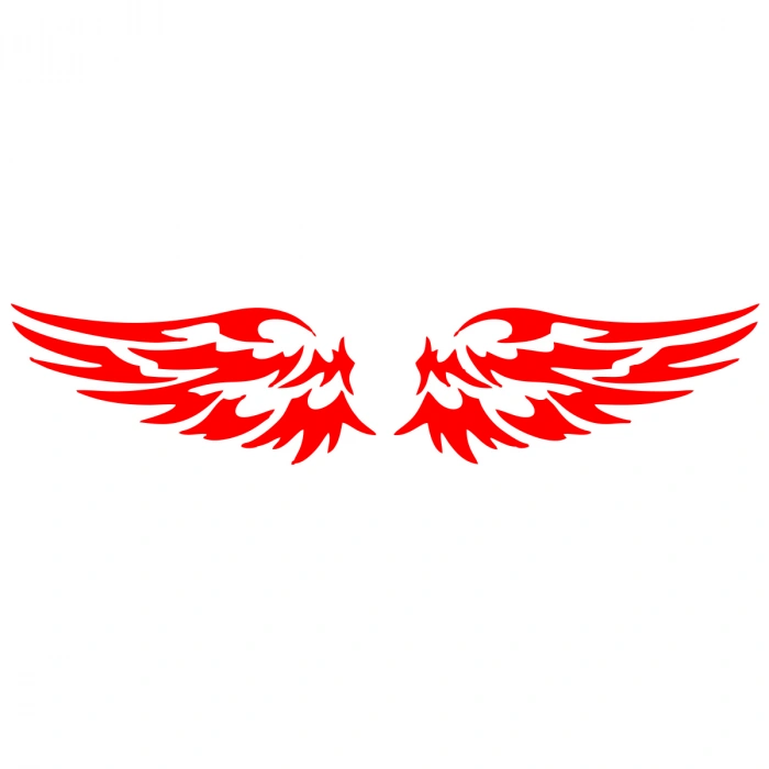Çift Kanat Oto Logo Sticker  17x17 Cm Kırmızı