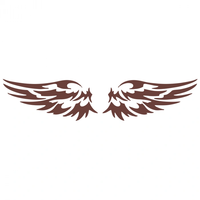 Çift Kanat Oto Logo Sticker  17x17 Cm Kahverengi