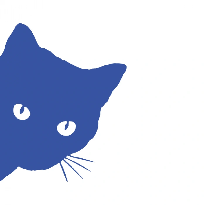 Kedi Sticker 17x17 Cm Mavi