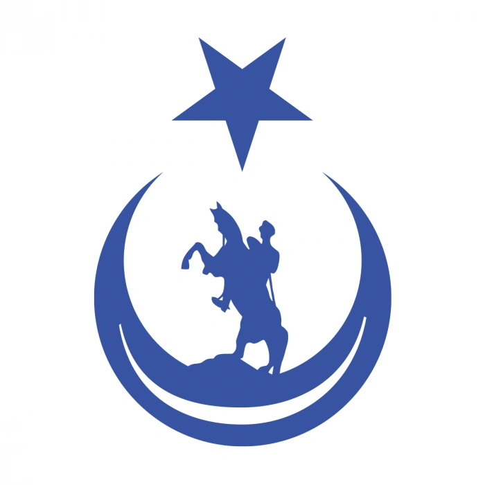 Ay Yıldız İçinde Atatürk Silüeti Sticker17x17 Cm Mavi