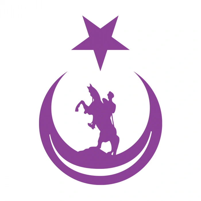 Ay Yıldız İçinde Atatürk Silüeti Sticker17x17 Cm Mor