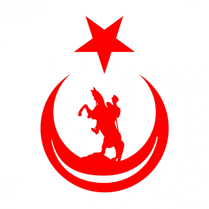 Ay Yıldız İçinde Atatürk Silüeti Sticker17x17 Cm Kırmızı