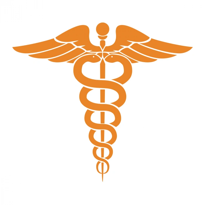 Tıp Logosu  Oto Sticker, Araba Sticker17x17 Cm Turuncu