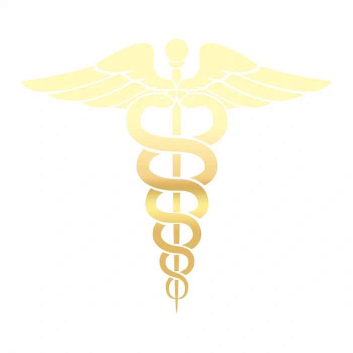 Tıp Logosu  Oto Sticker, Araba Sticker17x17 Cm Gold