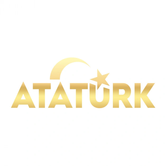 Atatürk yazısı ve Ayyıldız Sticker17x17 Cm Gold