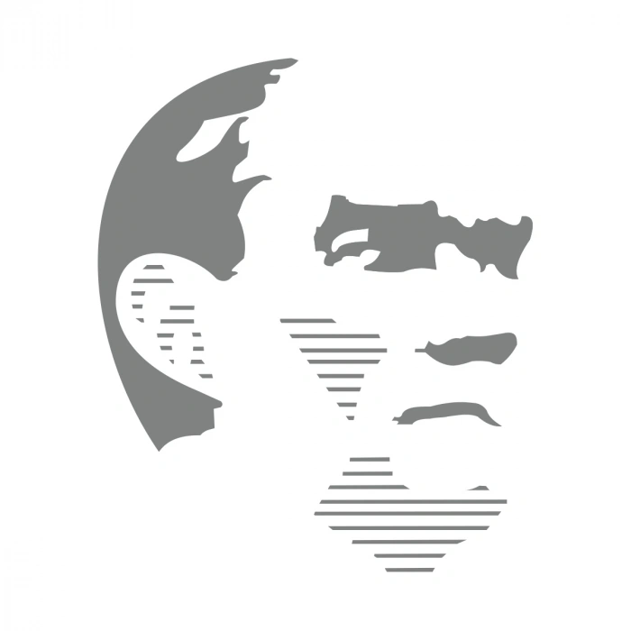 Atatürk Silüet Sticker17x17 Cm Gri