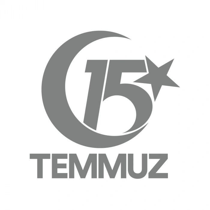 15 Temmuz  Sticker 17x17 Cm Gri