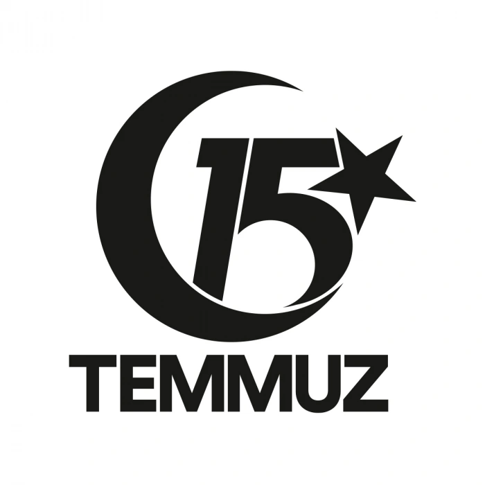 15 Temmuz Sticker 17x17 Cm Siyah