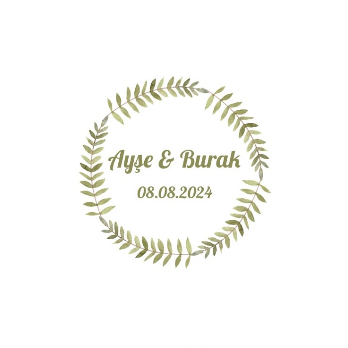 Kare Mor Çiçekli Kına Nişan Düğün 3x3 cm özel etiket / 50 adet sticker