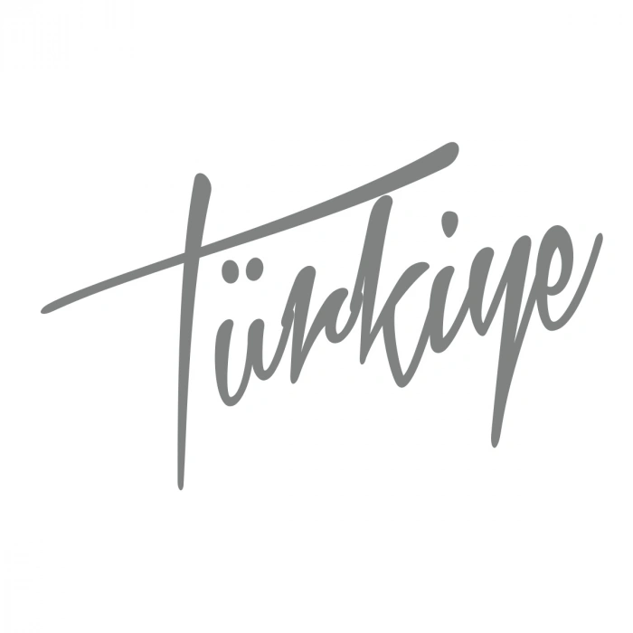 Türkiye Yazılı Sticker17x17 Cm Gri
