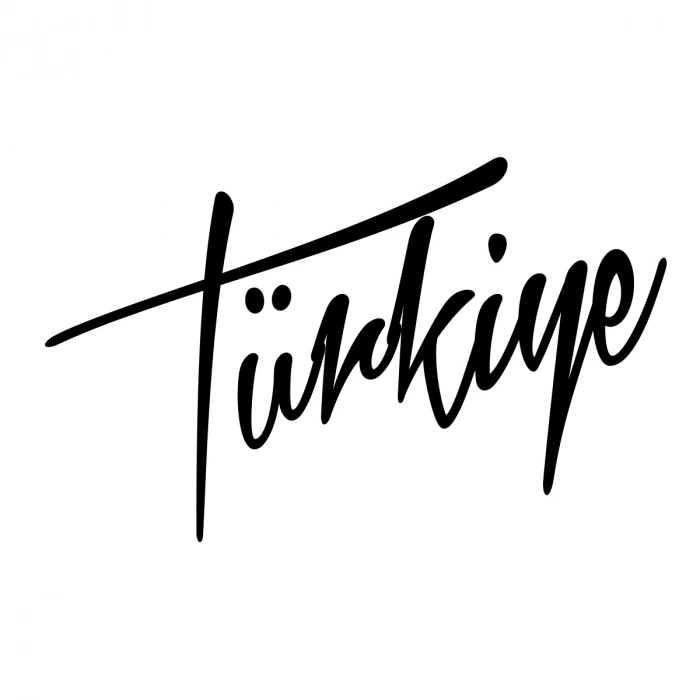 Türkiye Yazılı Sticker17x17 Cm Siyah