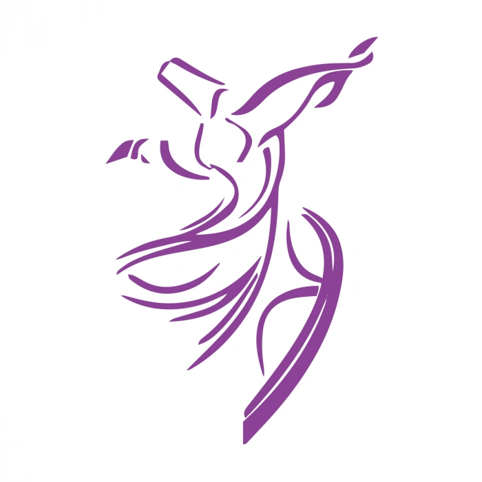 Mevlana Silüet Sticker17x17 Cm Mor