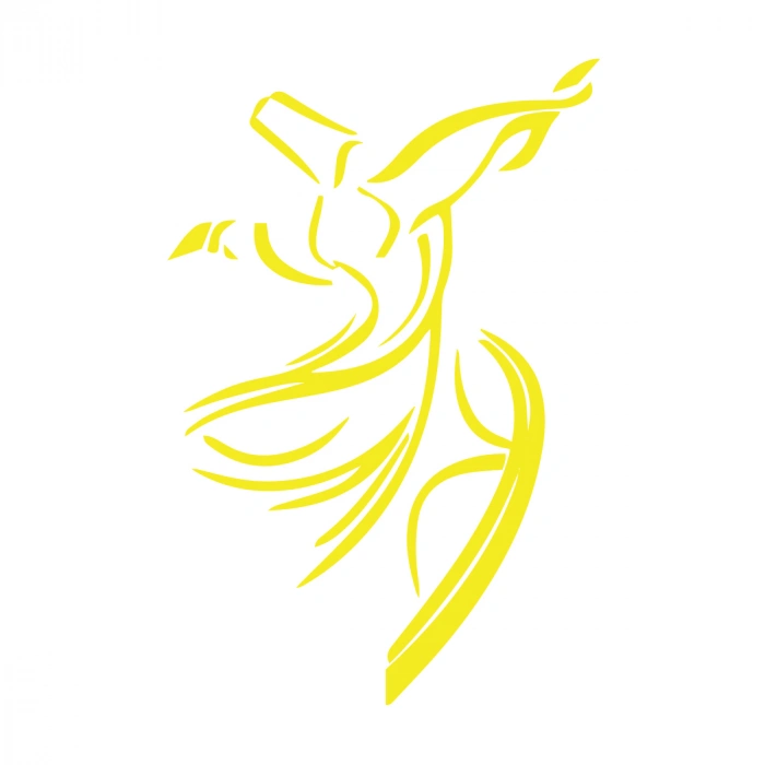 Mevlana Silüet Sticker17x17 Cm Sarı