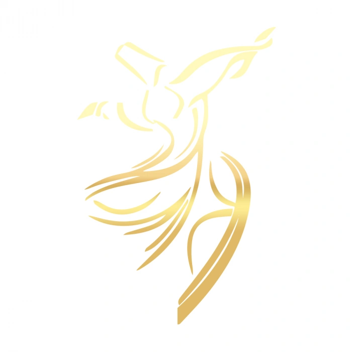 Mevlana Silüet Sticker17x17 Cm Gold